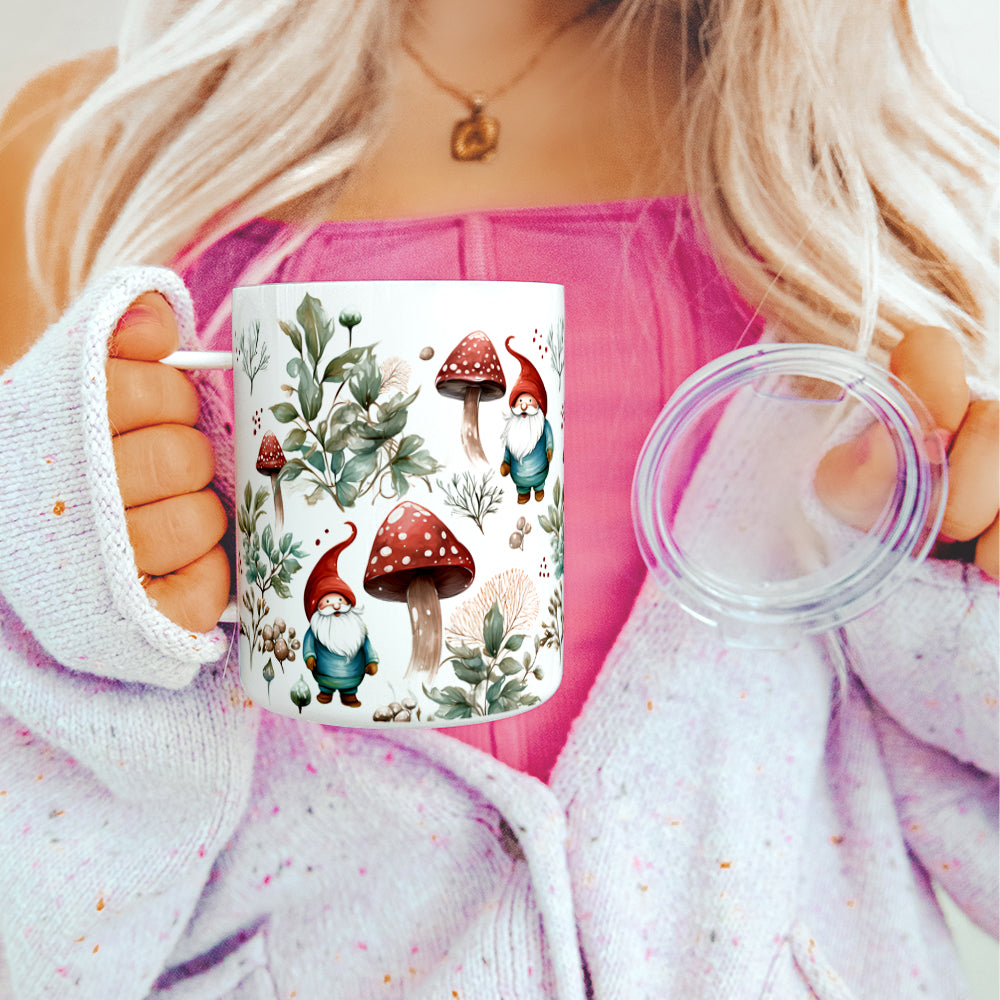 Woodland Mushroom Gnome Insulated Travel Mug