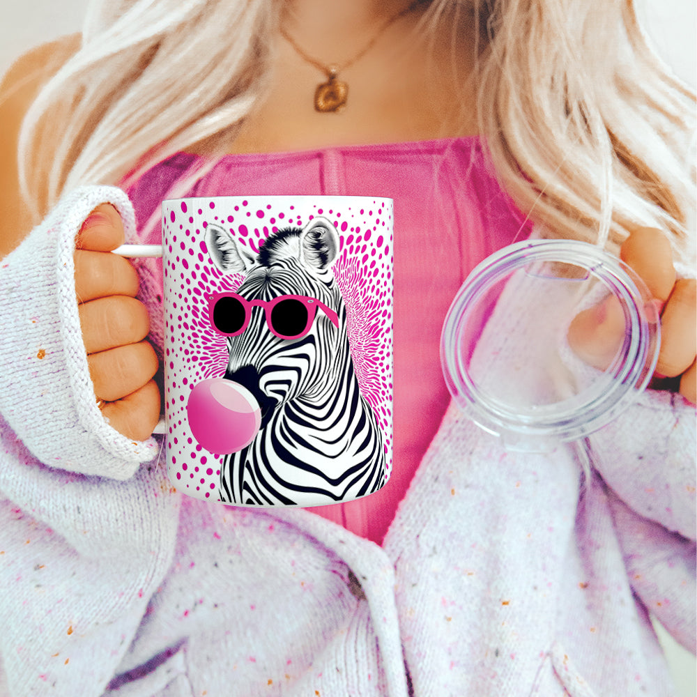 Retro Zebra Insulated Travel Mug