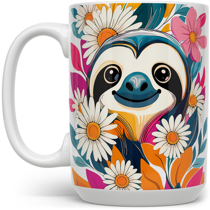 Floral Sloth Mug