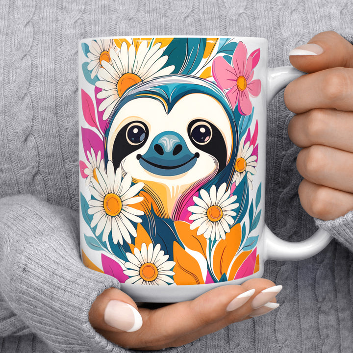 Floral Sloth Mug