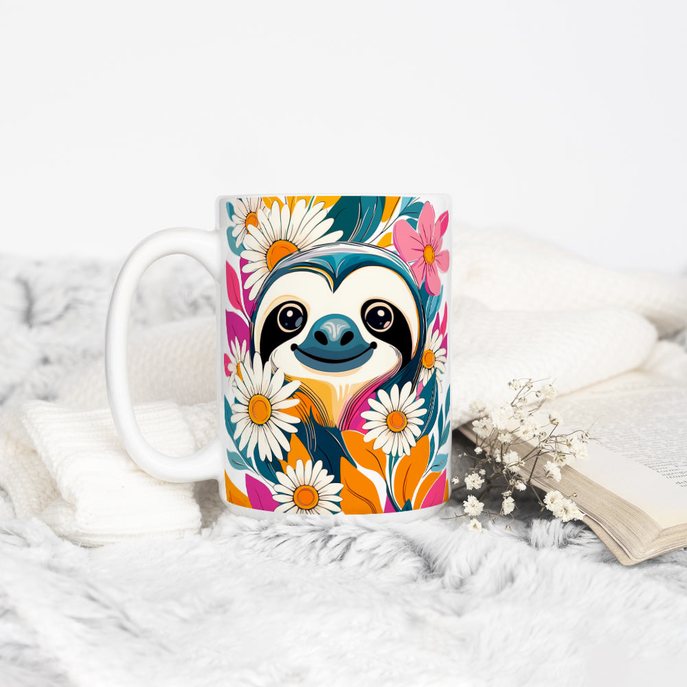 Floral Sloth Mug