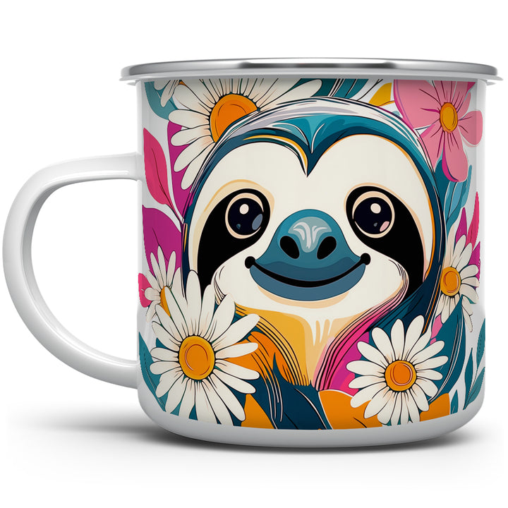 Floral Sloth Camp Mug