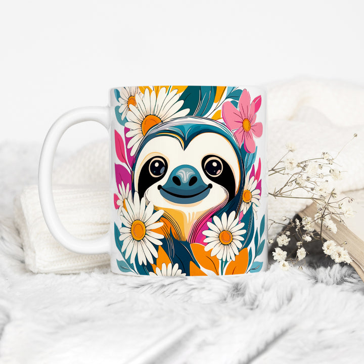 Floral Sloth Mug