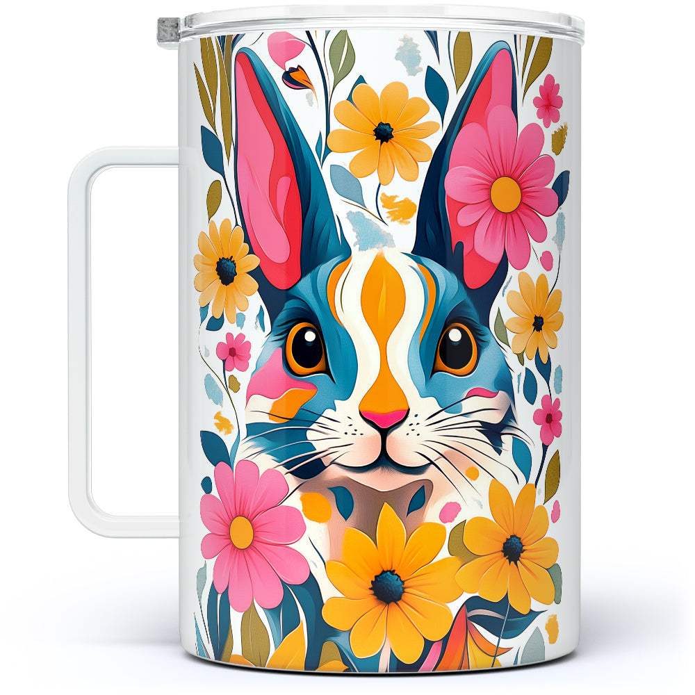 Floral Bunny Insulated Travel Mug