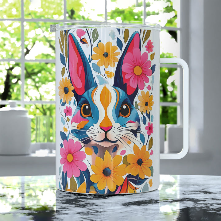 Floral Bunny Insulated Travel Mug