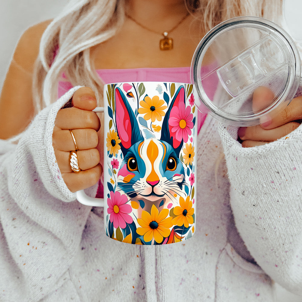 Floral Bunny Insulated Travel Mug