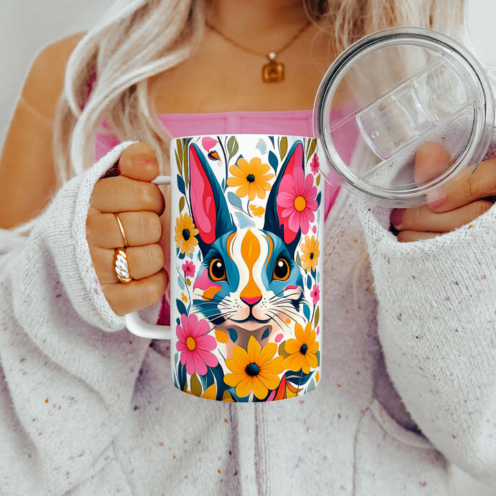 Floral Bunny Insulated Travel Mug