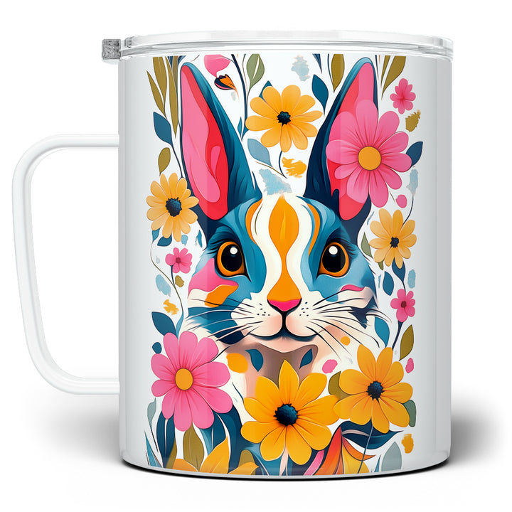 Floral Bunny Insulated Travel Mug