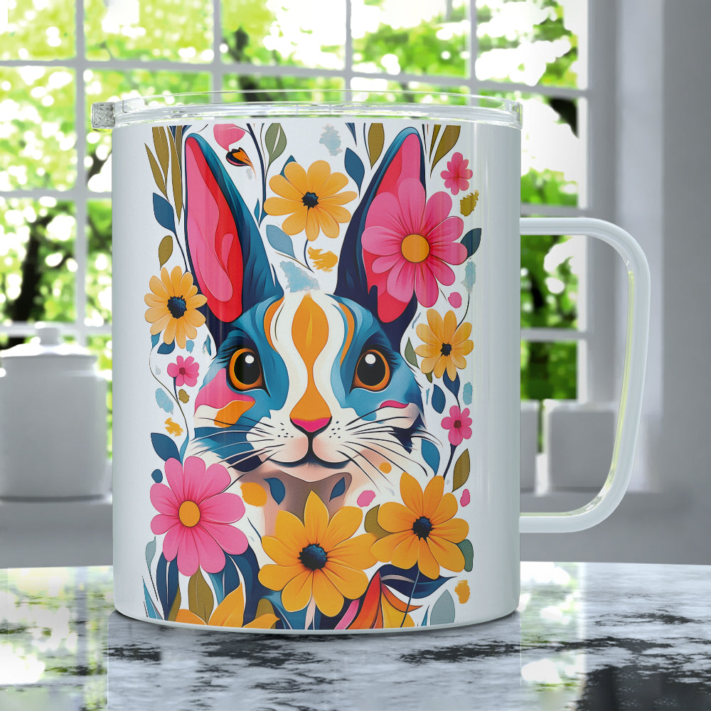 Floral Bunny Insulated Travel Mug