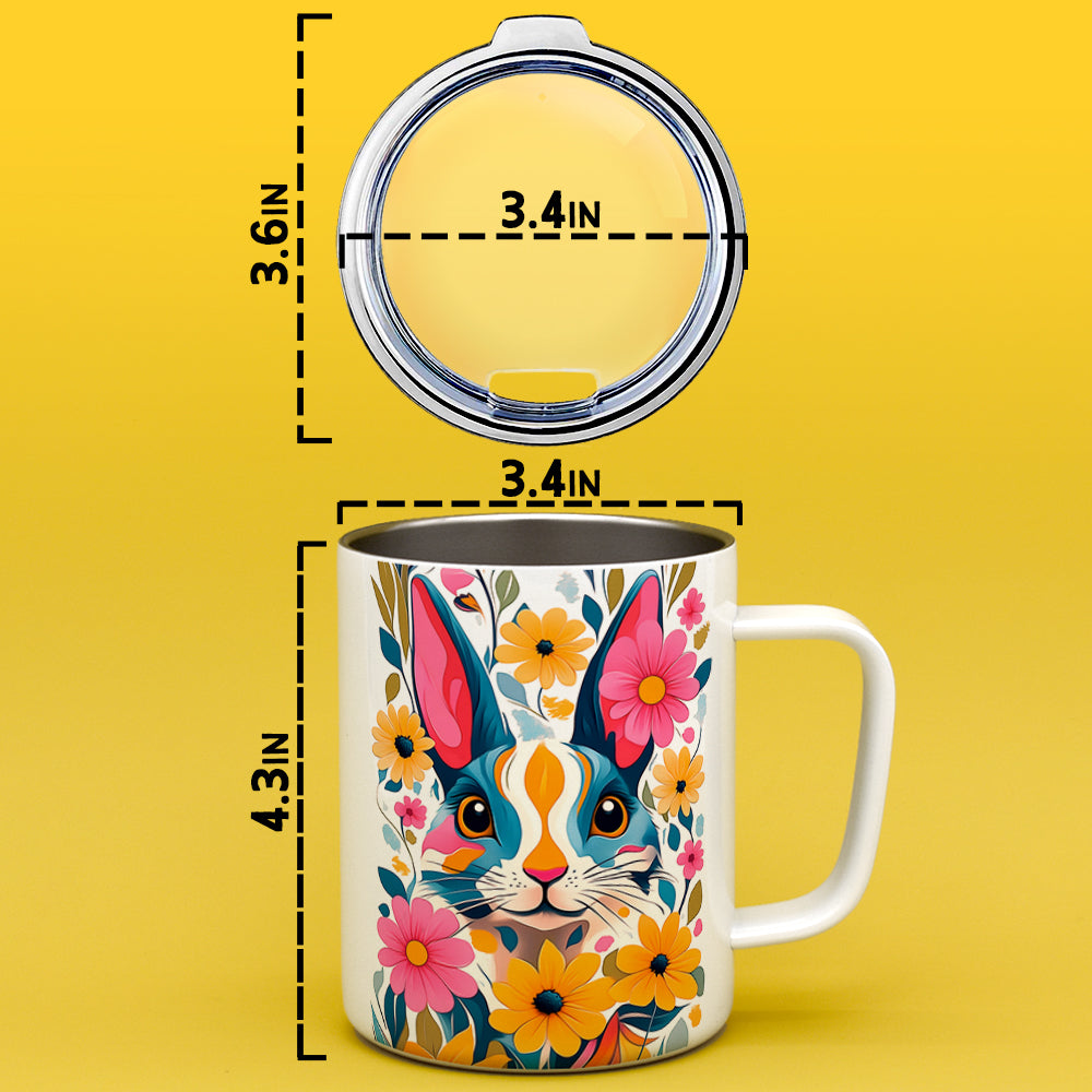 Floral Bunny Insulated Travel Mug