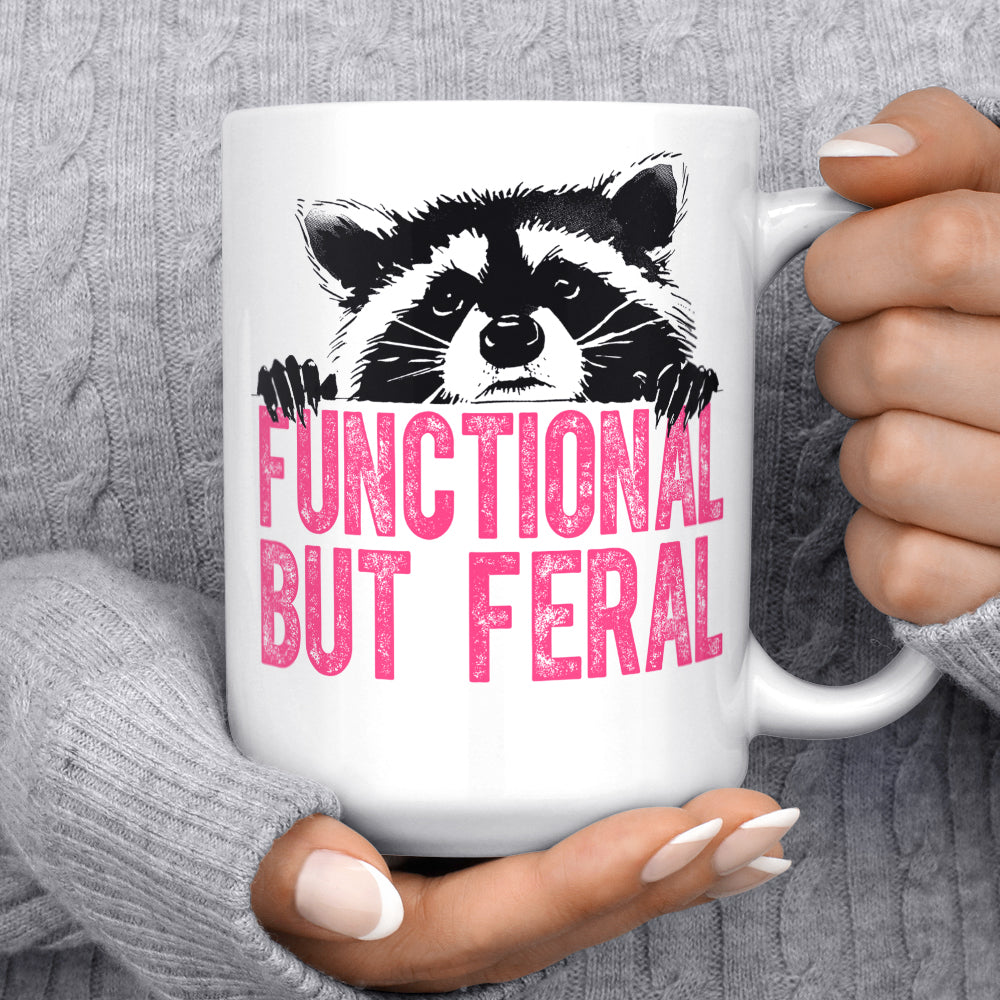 Functional But Feral Raccoon Mug