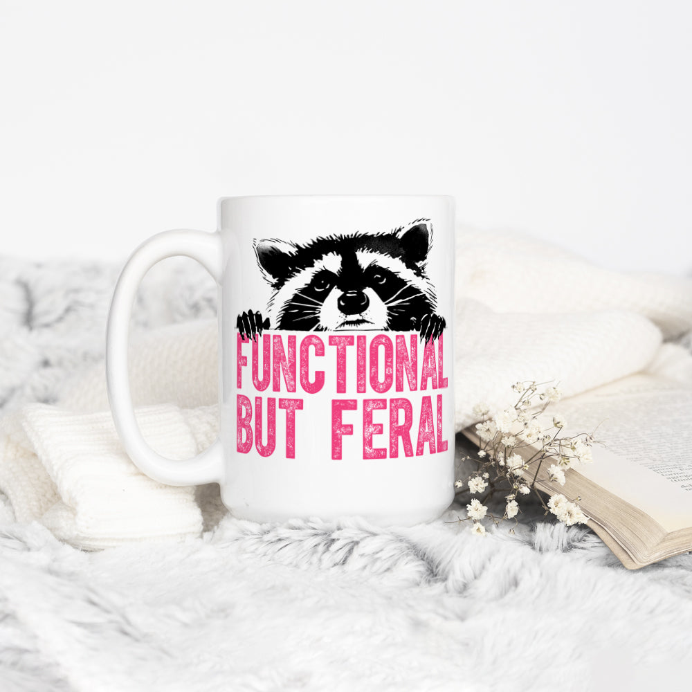 Functional But Feral Raccoon Mug