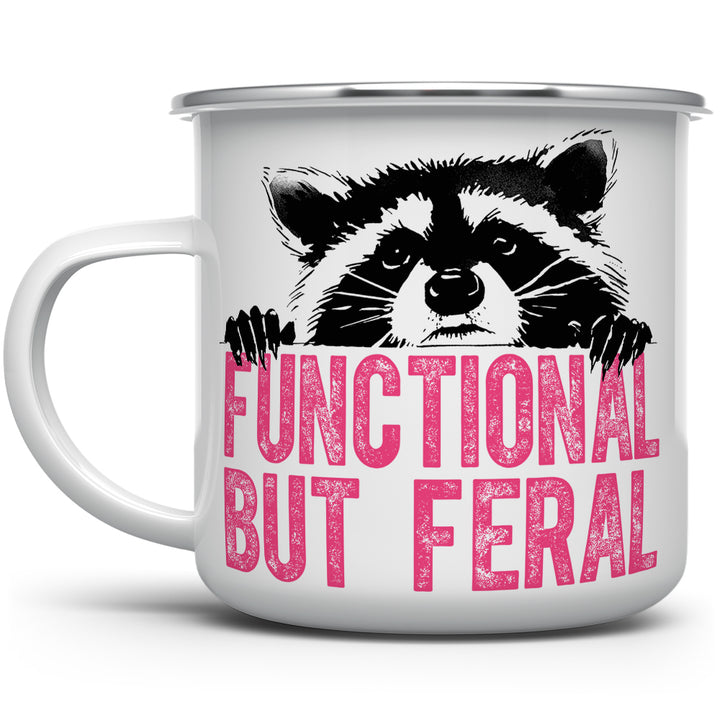 Functional But Feral Raccoon Camp Mug