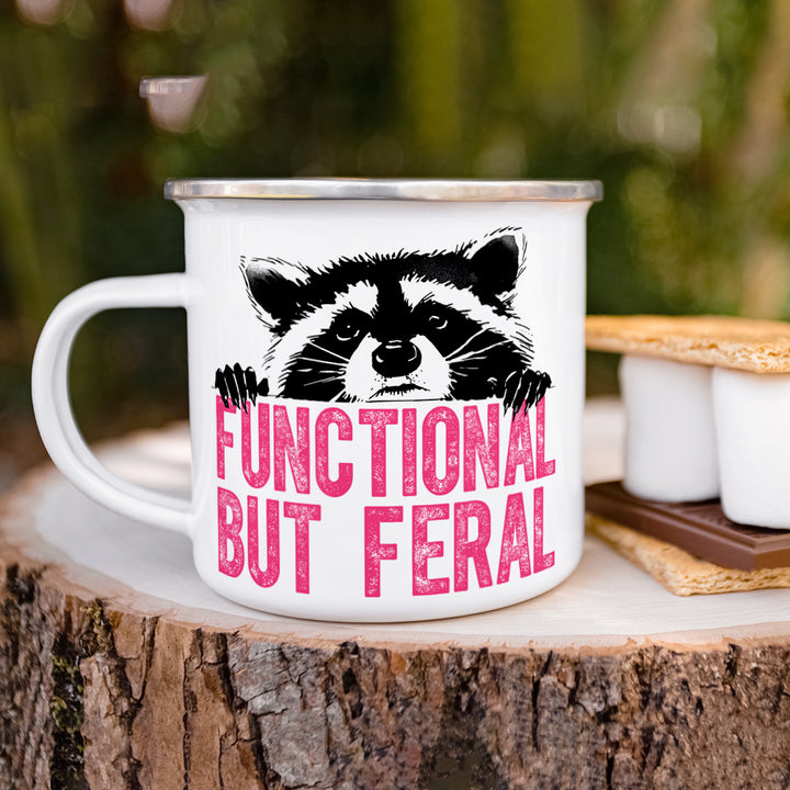 Functional But Feral Raccoon Camp Mug