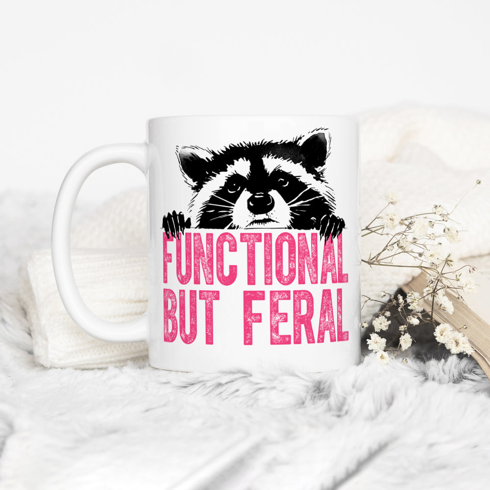 Functional But Feral Raccoon Mug