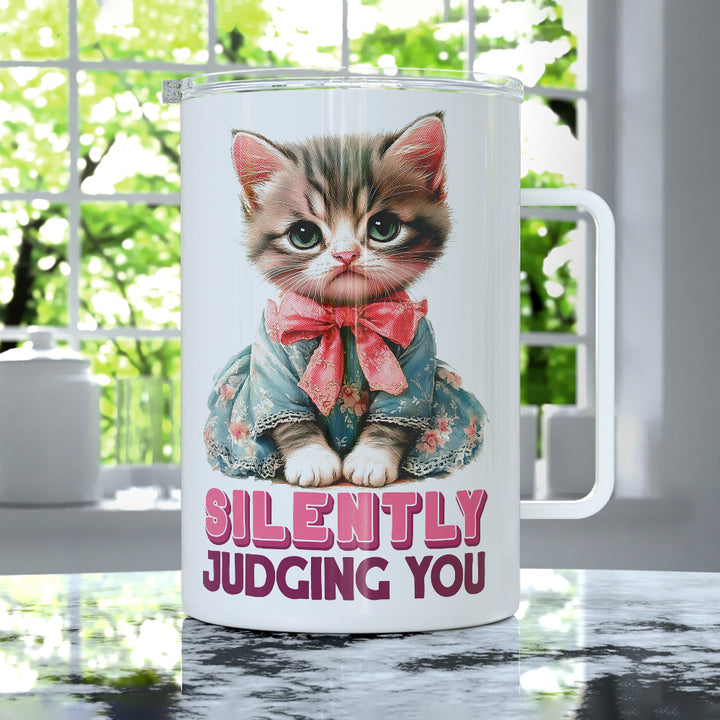 Silently Judging You Cat Insulated Travel Mug