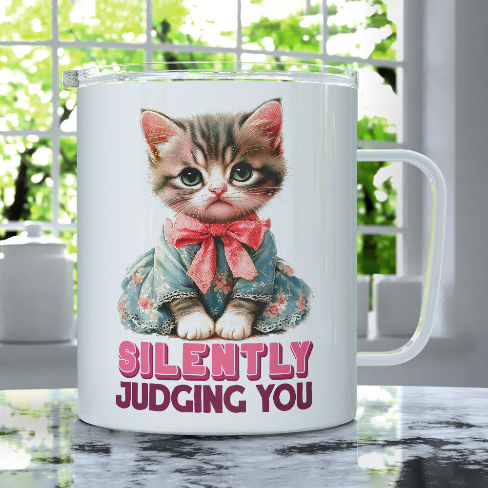 Silently Judging You Cat Insulated Travel Mug