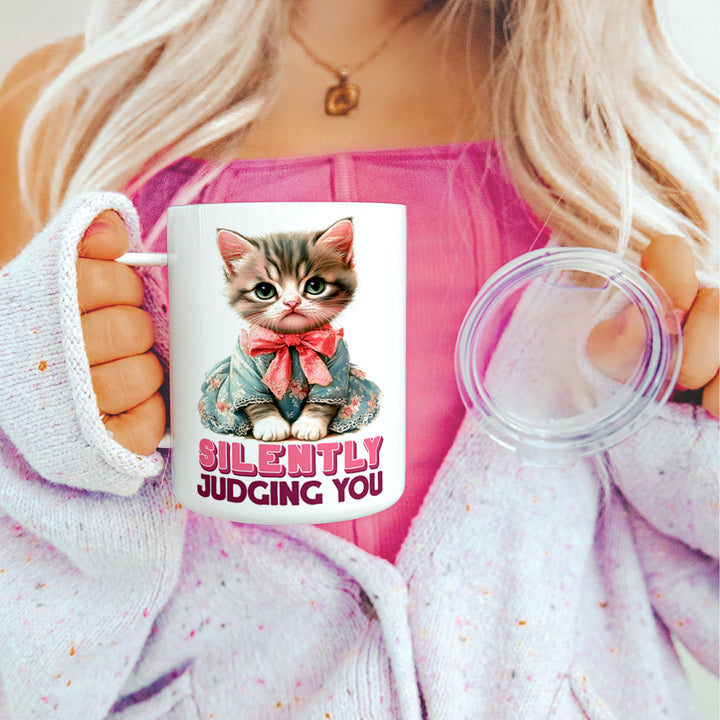 Silently Judging You Cat Insulated Travel Mug
