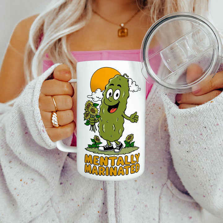 Mentally Marinated Pickle Insulated Travel Mug