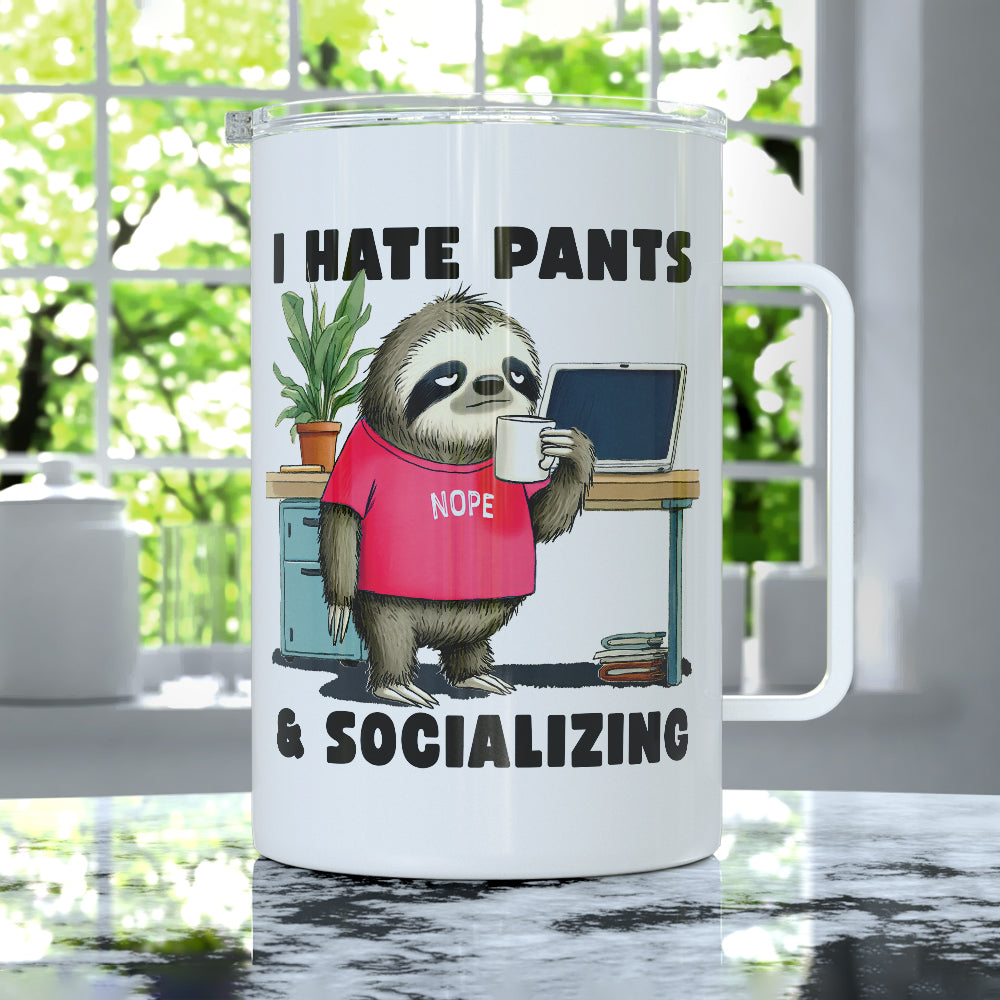 Antisocial Sloth Insulated Travel Mug