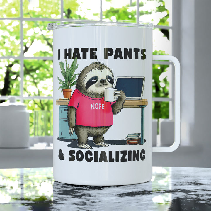 Antisocial Sloth Insulated Travel Mug