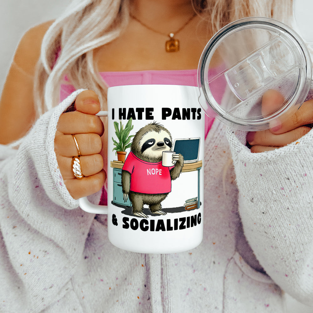 Antisocial Sloth Insulated Travel Mug