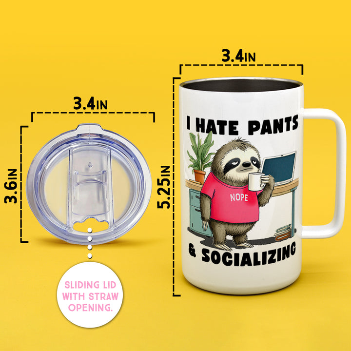 Antisocial Sloth Insulated Travel Mug