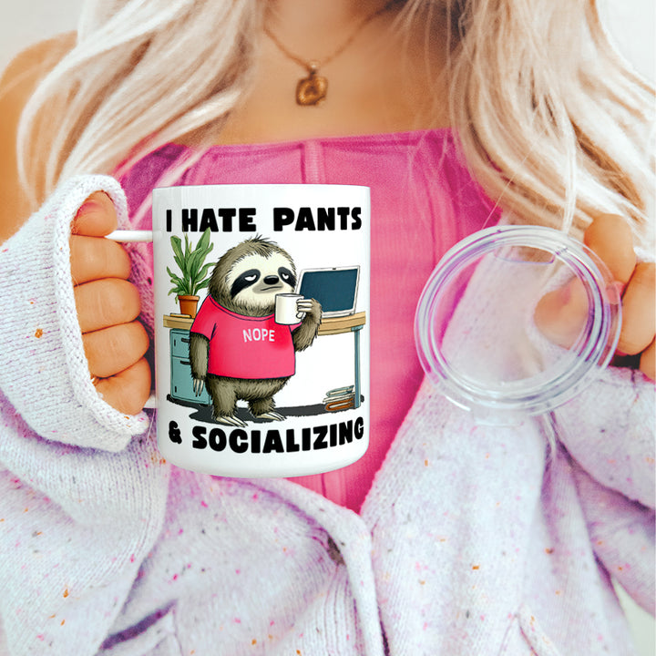 Antisocial Sloth Insulated Travel Mug