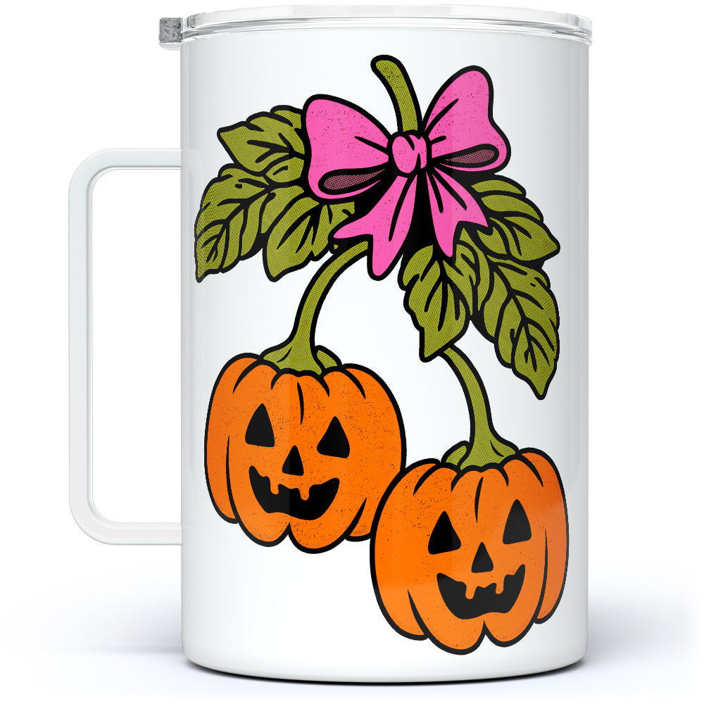 Halloween Pumpkin Cherries Insulated Travel Mug