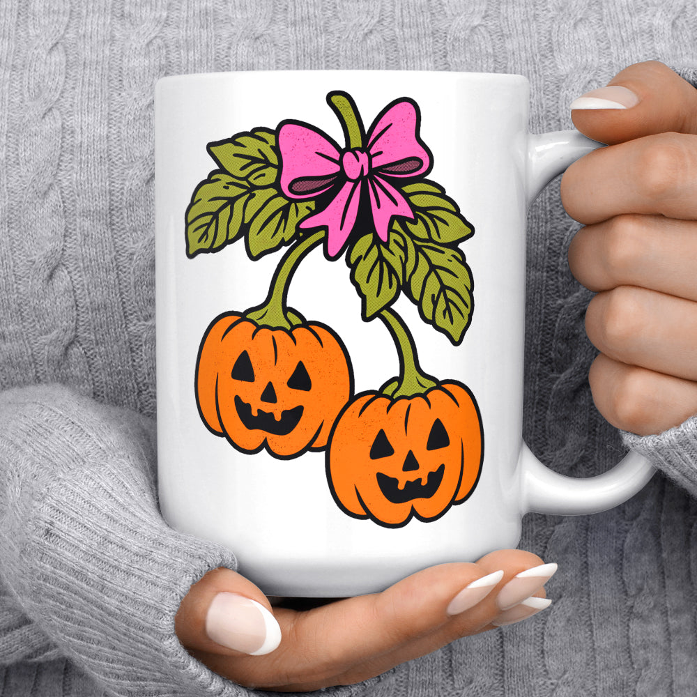 Halloween Pumpkin Cherries Mug