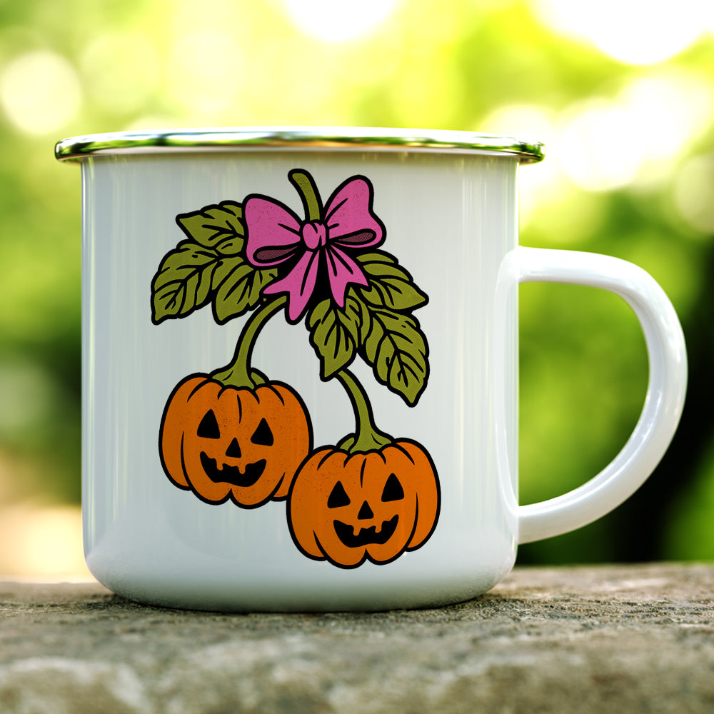 Halloween Pumpkin Cherries Camp Mug
