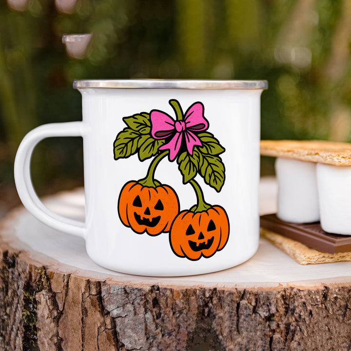 Halloween Pumpkin Cherries Camp Mug