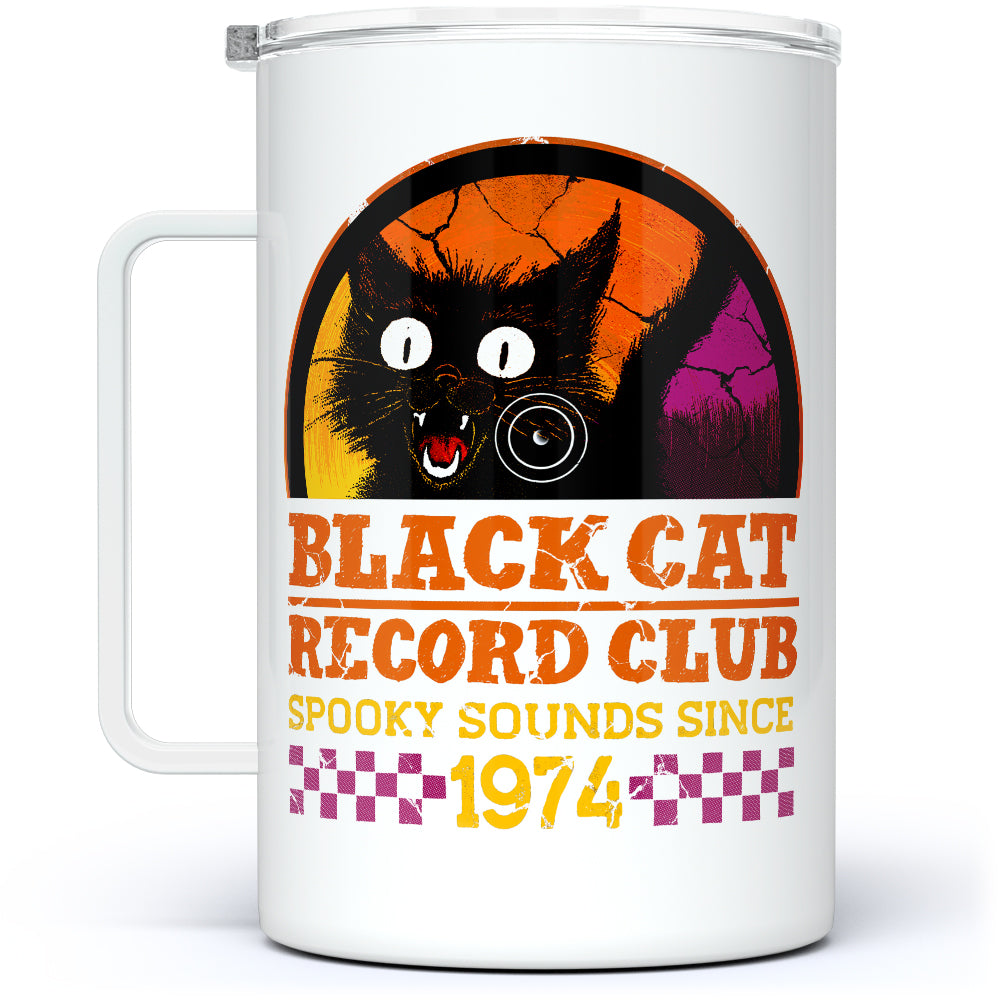Black Cat Record Club Insulated Travel Mug
