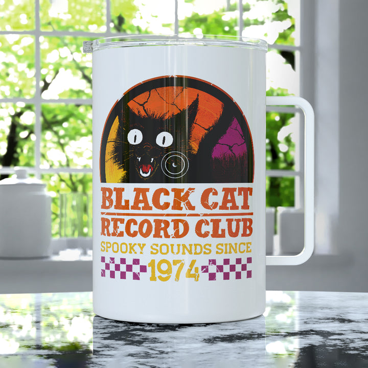 Black Cat Record Club Insulated Travel Mug