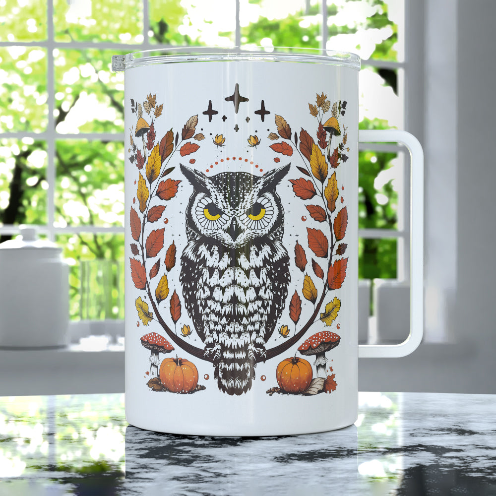 Autumn Owl Insulated Travel Mug