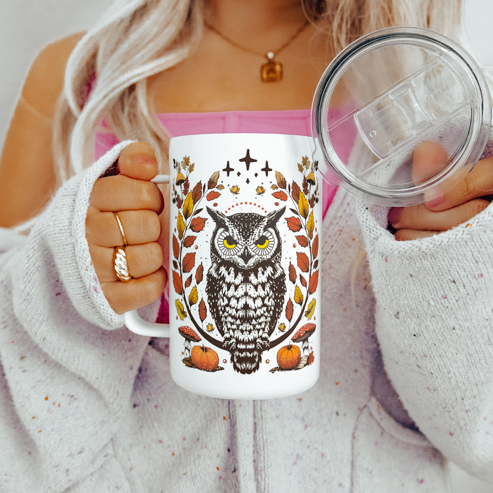 Autumn Owl Insulated Travel Mug