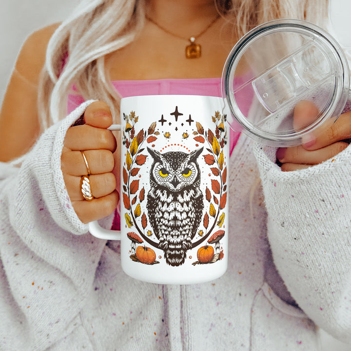 Autumn Owl Insulated Travel Mug