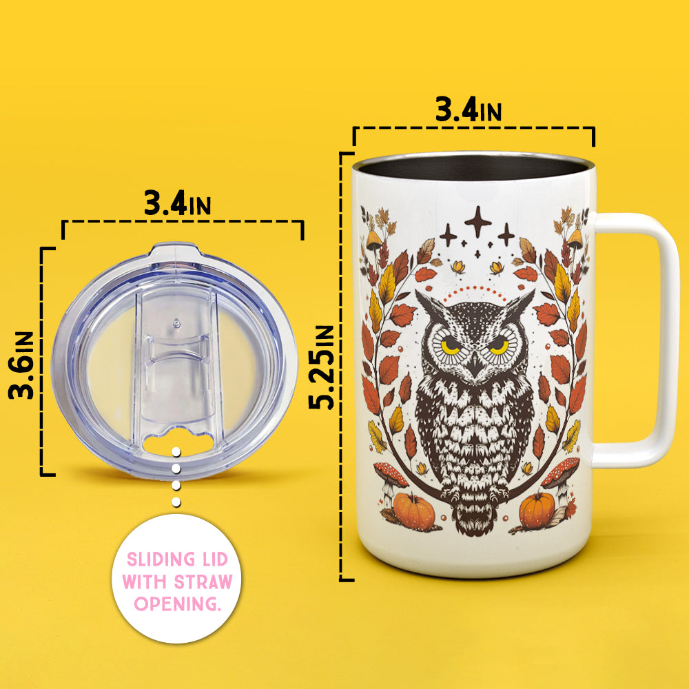 Autumn Owl Insulated Travel Mug