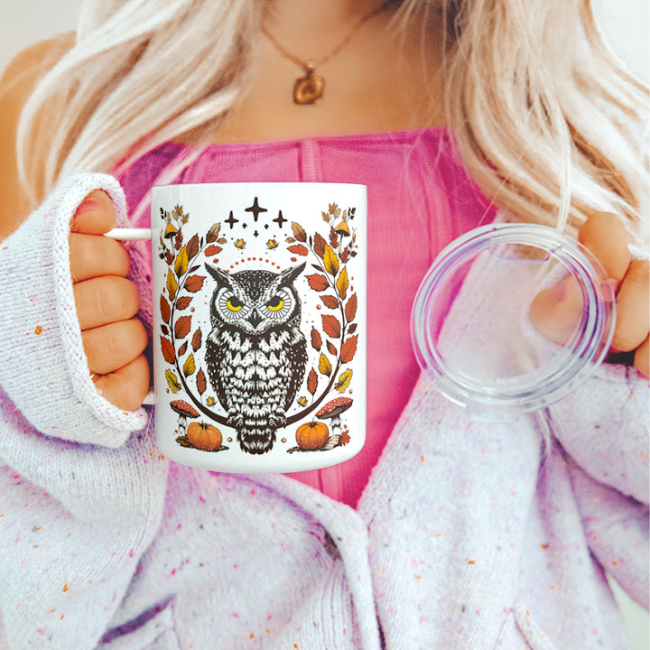 Autumn Owl Insulated Travel Mug