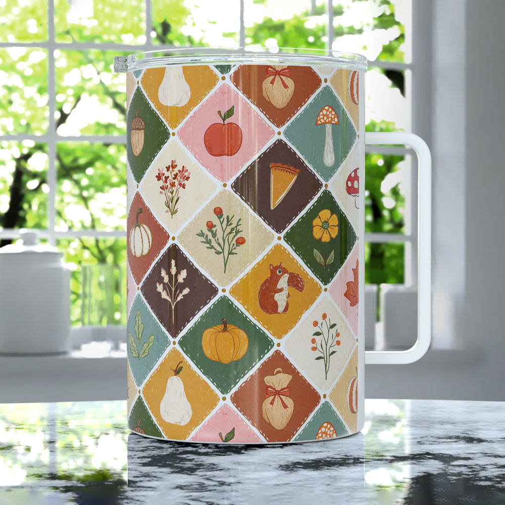 Fall Patchwork Insulated Travel Mug