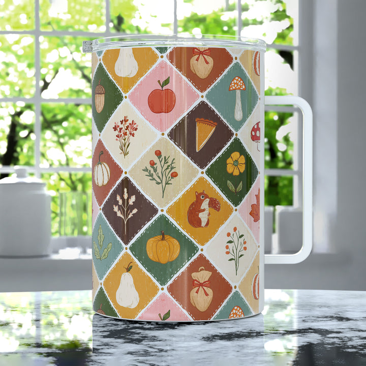 Fall Patchwork Insulated Travel Mug