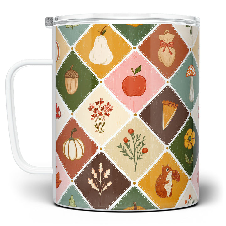 Fall Patchwork Insulated Travel Mug