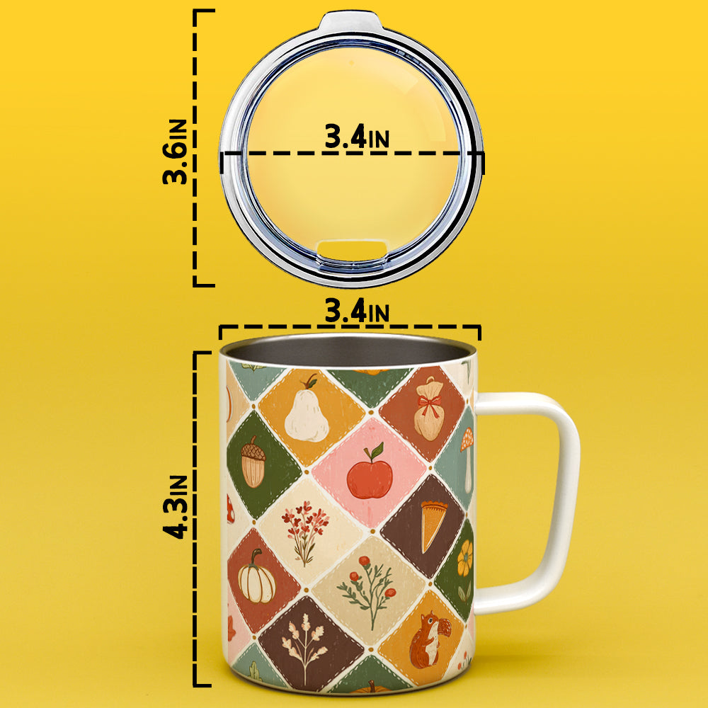 Fall Patchwork Insulated Travel Mug