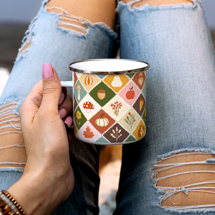 Fall Patchwork Camp Mug