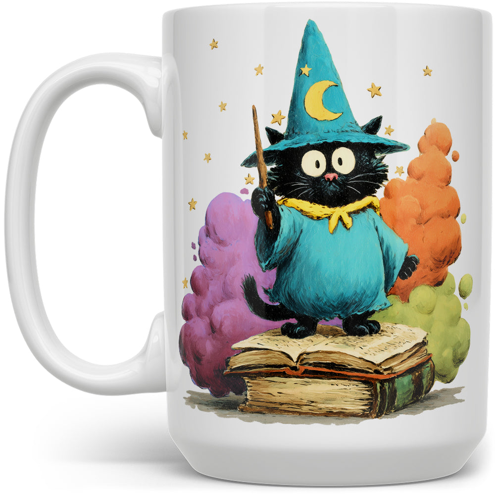 Bookish Wizard Cat Mug