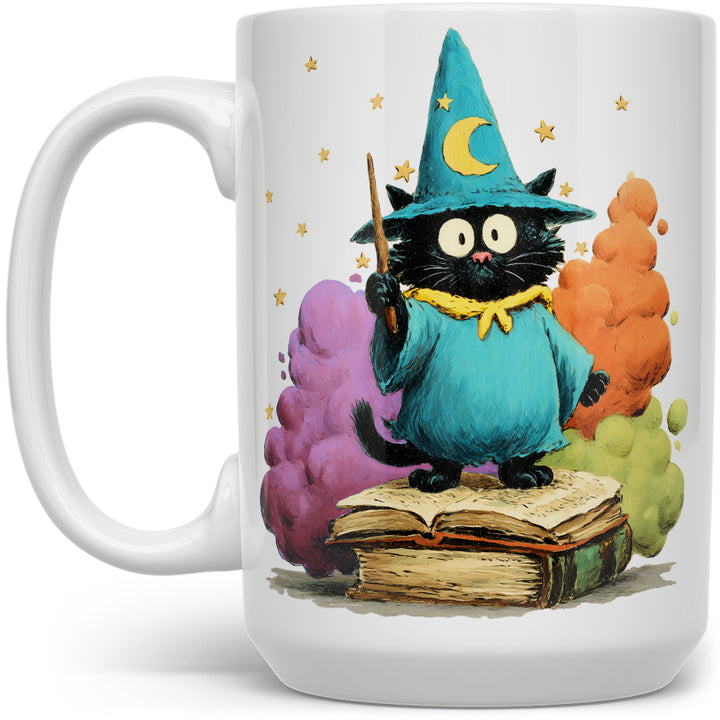 Bookish Wizard Cat Mug