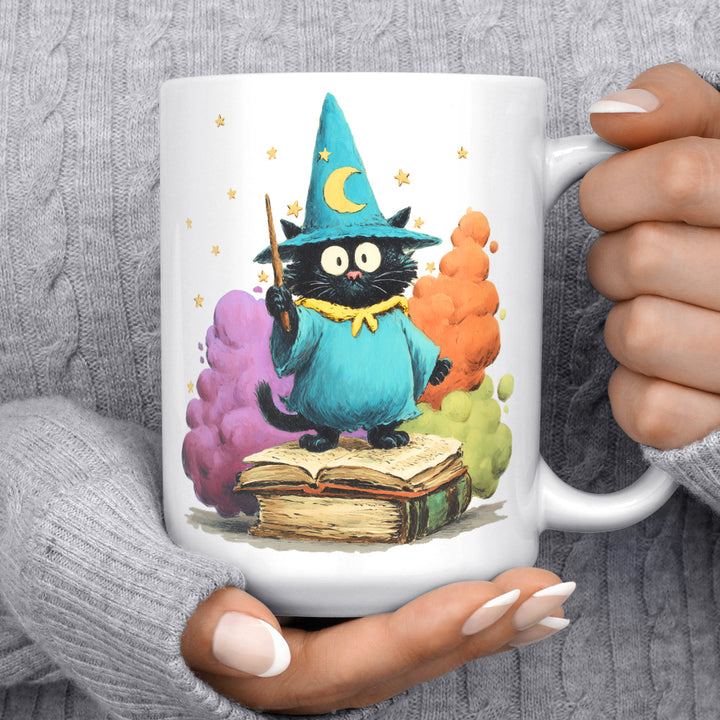 Bookish Wizard Cat Mug