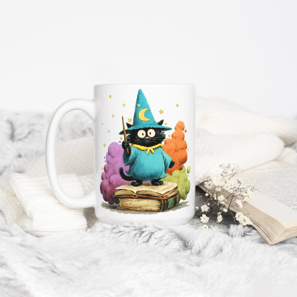 Bookish Wizard Cat Mug
