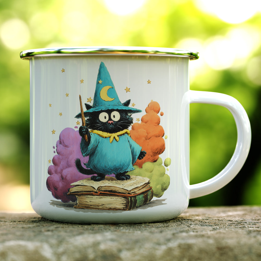 Bookish Wizard Cat Camp Mug
