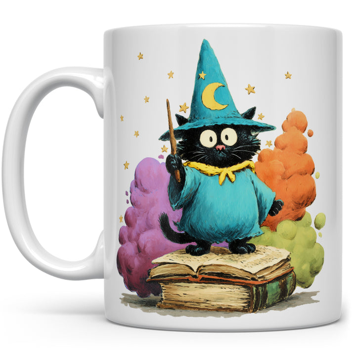 Bookish Wizard Cat Mug
